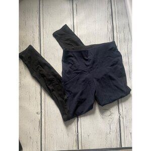 Hue brand black and Navy leggings